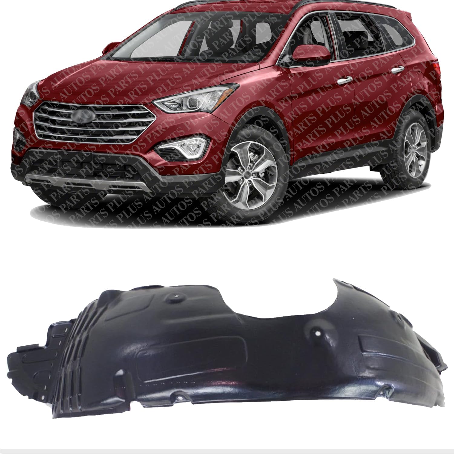 Front Fender Liner Left Driver Side Direct Replacement Compatible With 2013-2016 Hyundai Santa Fe Sport HY1248140 868114Z000