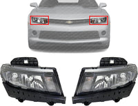 Set Of 2 Front Head Light Assembly Left Driver & Right Passenger Side Direct Replacement Compatible With 2014-2015 Chevrolet Camaro GM2503391 GM2502391 23187850 23187851
