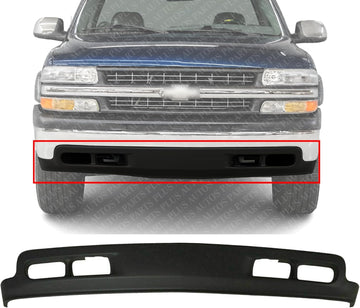AUTOS PARTS PLUS Front Bumper Lower Valance Air Deflector Textured With Fog Light & Tow Hook Hole Direct Replacement Compatible With 1999-2002 Chevrolet Silverado 1500 2500HD 3500/2000-2006 Tahoe