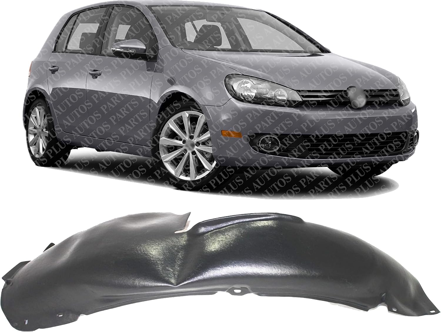 Front Fender Liner Rear Section Right Passenger Side Direct Replacement Compatible With 2010-2014 Volkswagen Golf/GTI VW1249113 5K0805978 5K0805978B