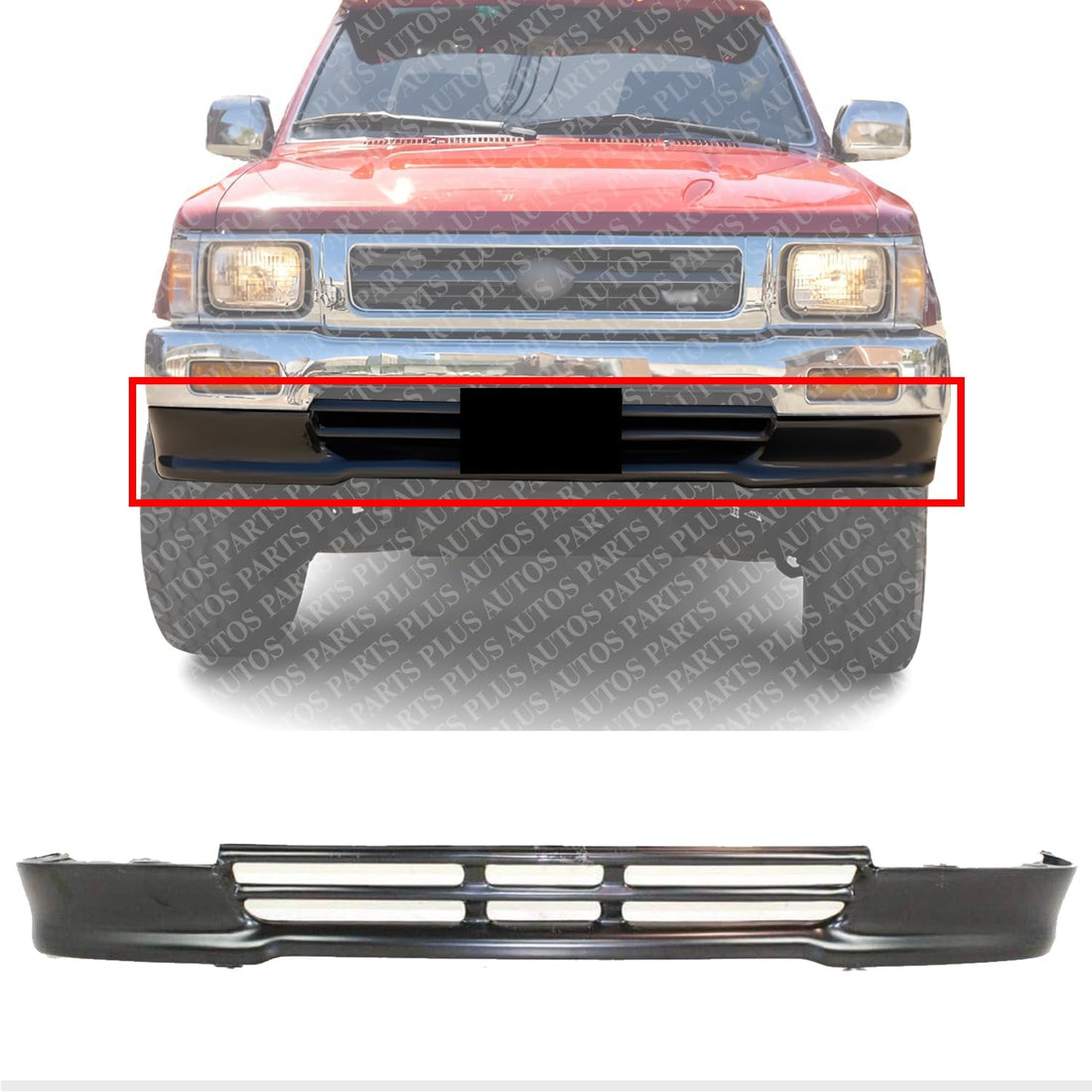AUTOS PARTS PLUS Front Bumper Lower Valance Panel Painted Black Steel Direct Replacement Compatible With 1992-1995 Toyota Pickup TO1095105 5391135905