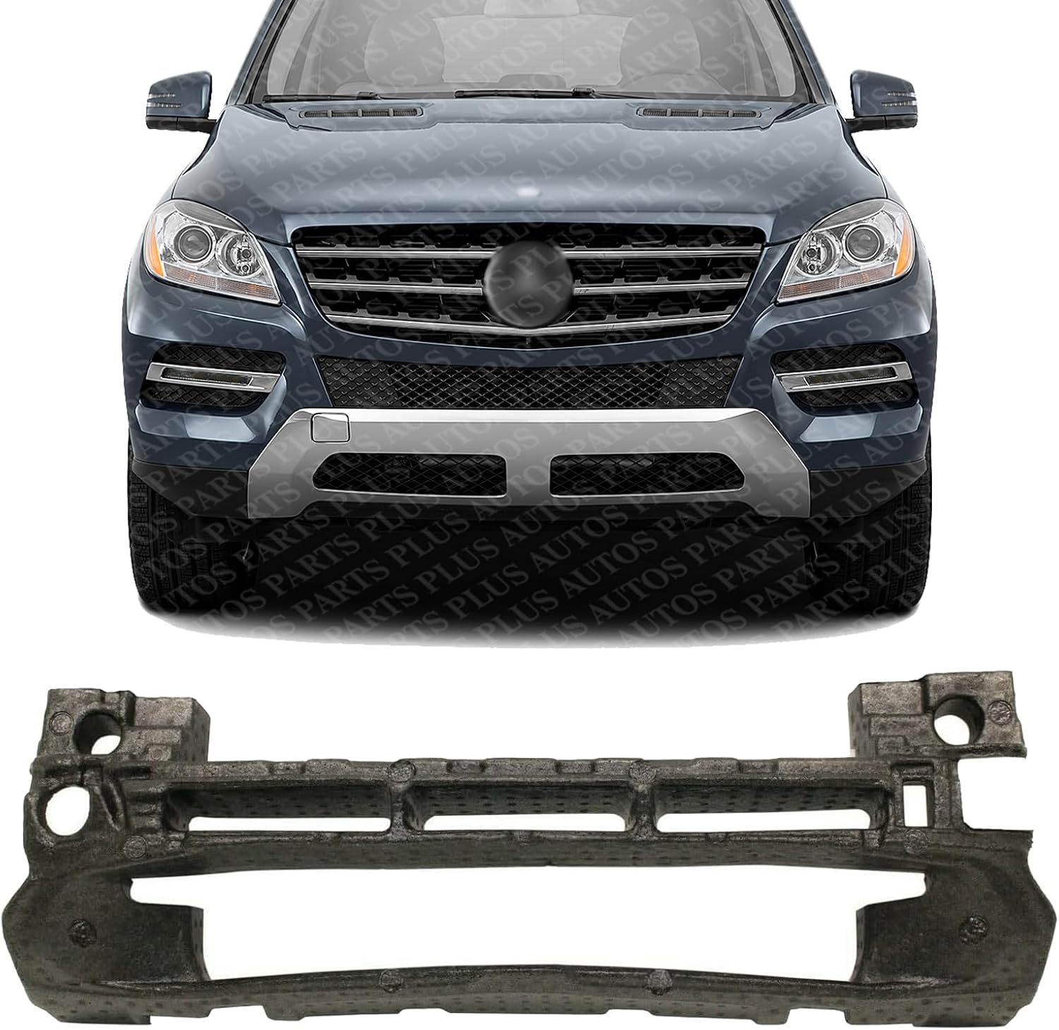 Front Bumper Absorber Impact Plastic Direct Replacement Compatible With 2012-2015 Mercedes Benz ML350 / ML 250 MB1070115 1668850137