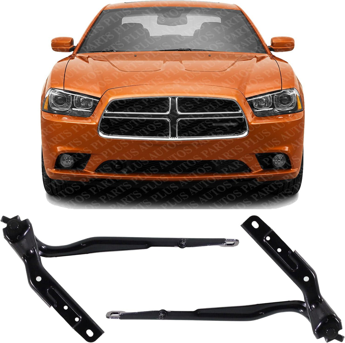 Set of 2 Front Hood Hinge Steel Left Driver & Right Passenger Side Direct Replacement Compatible with 2011-2023 Dodge Charger/Chrysler 300 CH1236117 CH1236118