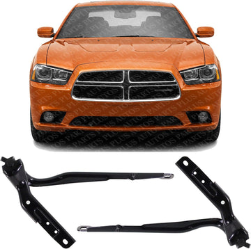 Set of 2 Front Hood Hinge Steel Left Driver & Right Passenger Side Direct Replacement Compatible with 2011-2023 Dodge Charger/Chrysler 300 CH1236117 CH1236118