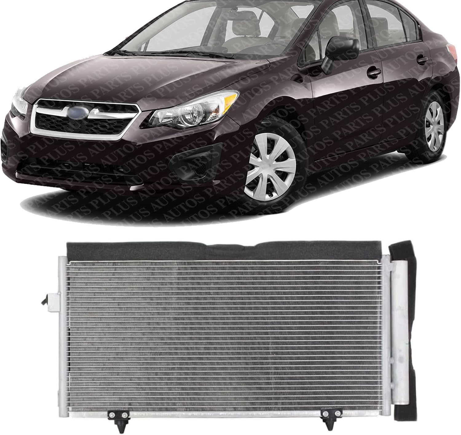 Front AC Condenser Aluminum Core Direct Replacement Compatible With 2008-2016 Subaru Impreza / 2009-2013 Forester SU3030131 SU3030140 73210SC002 73210VA001