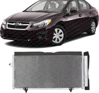 Front AC Condenser Aluminum Core Direct Replacement Compatible With 2008-2016 Subaru Impreza / 2009-2013 Forester SU3030131 SU3030140 73210SC002 73210VA001