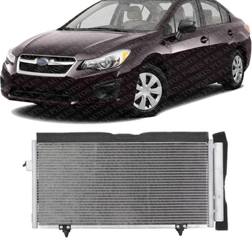 Front AC Condenser Aluminum Core Direct Replacement Compatible With 2008-2016 Subaru Impreza / 2009-2013 Forester SU3030131 SU3030140 73210SC002 73210VA001