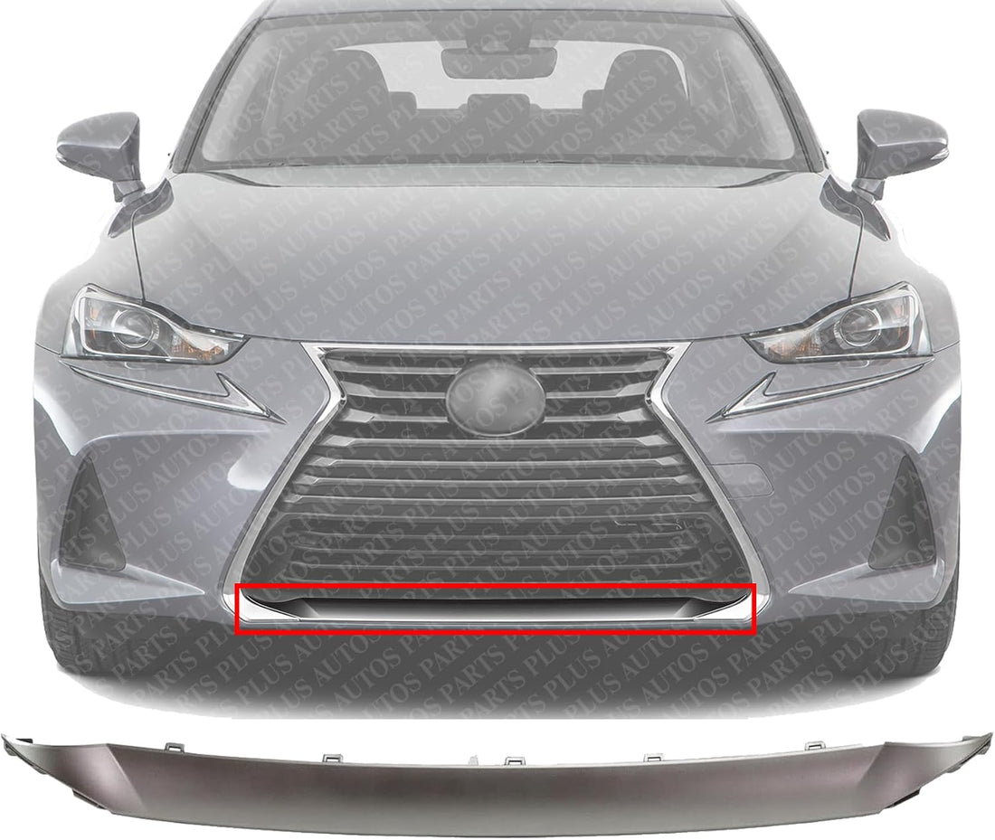 Front Grille Lower Molding Painted Silver Plastic Direct Replacement Compatible With 2017 Lexus IS200t / IS300 / IS350 LX1216104 5312253030