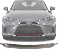 Front Grille Lower Molding Painted Silver Plastic Direct Replacement Compatible With 2017 Lexus IS200t / IS300 / IS350 LX1216104 5312253030