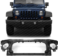 Front Radiator Support Assembly Plastic With Steel Direct Replacement Compatible With 2007-2018 Jeep Wrangler CH1225213 55077976AC 55077976AF