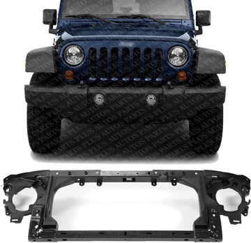 Front Radiator Support Assembly Plastic With Steel Direct Replacement Compatible With 2007-2018 Jeep Wrangler CH1225213 55077976AC 55077976AF