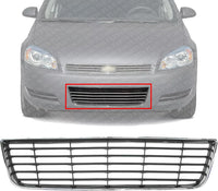 Front Bumper Grille Chrome Shell With Dark Gray Insert Plastic Direct Replacement Compatible With 2006-2011 Chevrolet Impala GM1036106 10333711