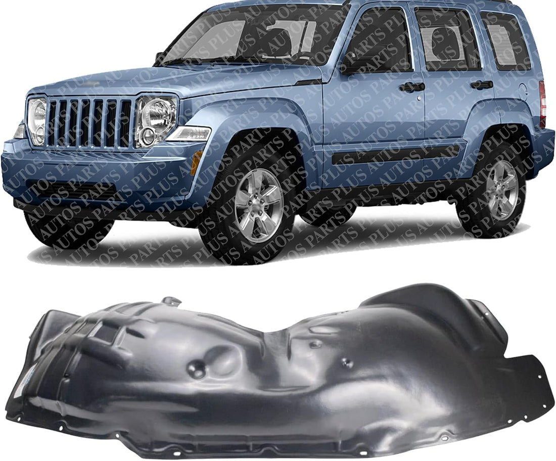Front Inner Fender Liner Left Driver Side Direct Replacement Compatible With 2008-2012 Jeep Liberty CH1248146 55157411AD
