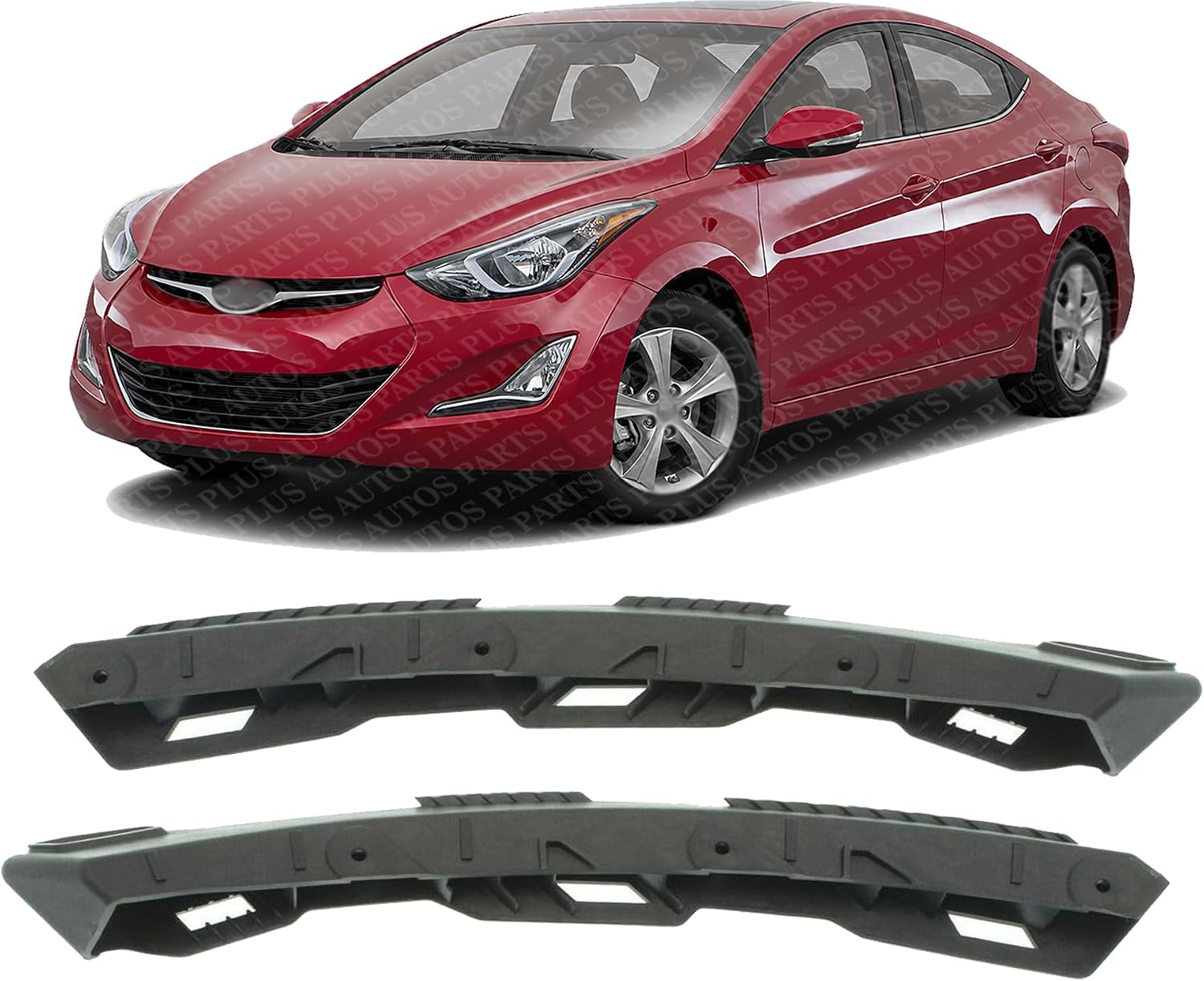 Set Of 2 Front Bumper Outer Bracket Plastic Right Passenger & Left Driver Side Direct Replacement Compatible With 2013-2017 Hyundai Elantra GT HY1033112 HY1032112 86554A5000