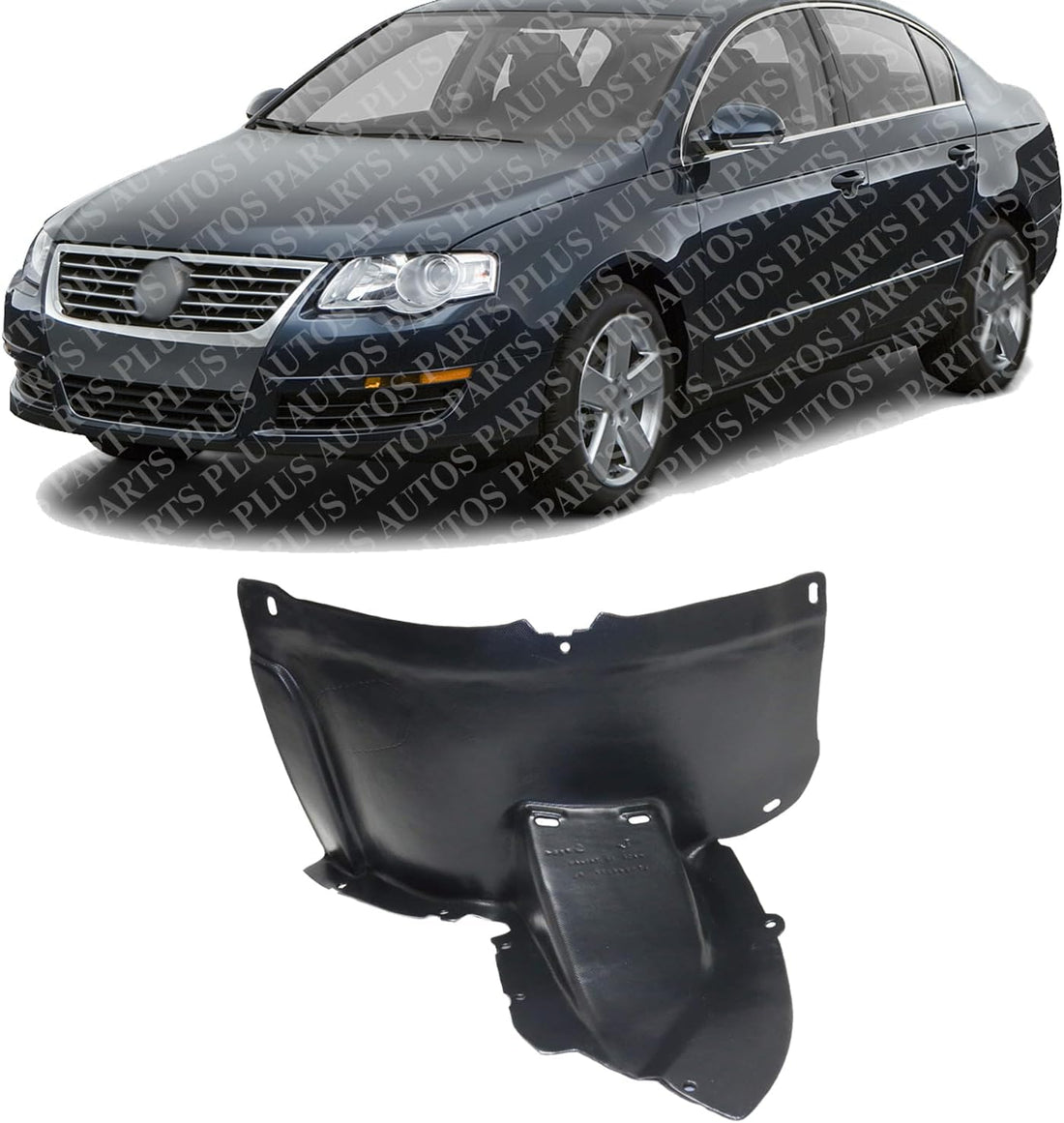 Front Section Fender Liner Left Driver Side Direct Replacement Compatible With 2006-2010 Volkswagen Passat VW1250112 3C0805911B9B9