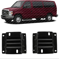 Set Of 2 Front Bumper Mounting Bracket Steel Plate Left Driver & Right Passenger Side Direct Replacement Compatible With 2008-2021 Ford Econoline E-150 E-250 E-350 E-450 FO1067176