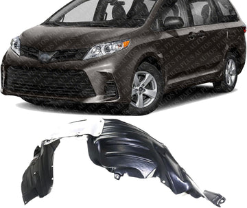 Front Fender Liner With Insulation Foam & Extension Sheet Left Driver Side Direct Replacement Compatible With 2011-2020 Toyota Sienna TO1248167 TO1248230 5380608020 5380608040