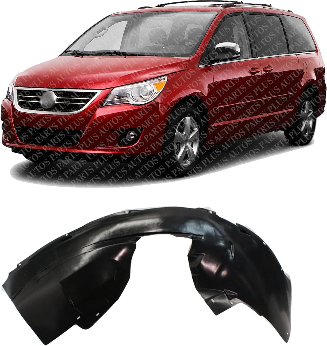 Front Fender Liner Left Driver Side Direct Replacement Compatible With 2009-2012 Volkswagen Routan VW1248112 7B0805977A