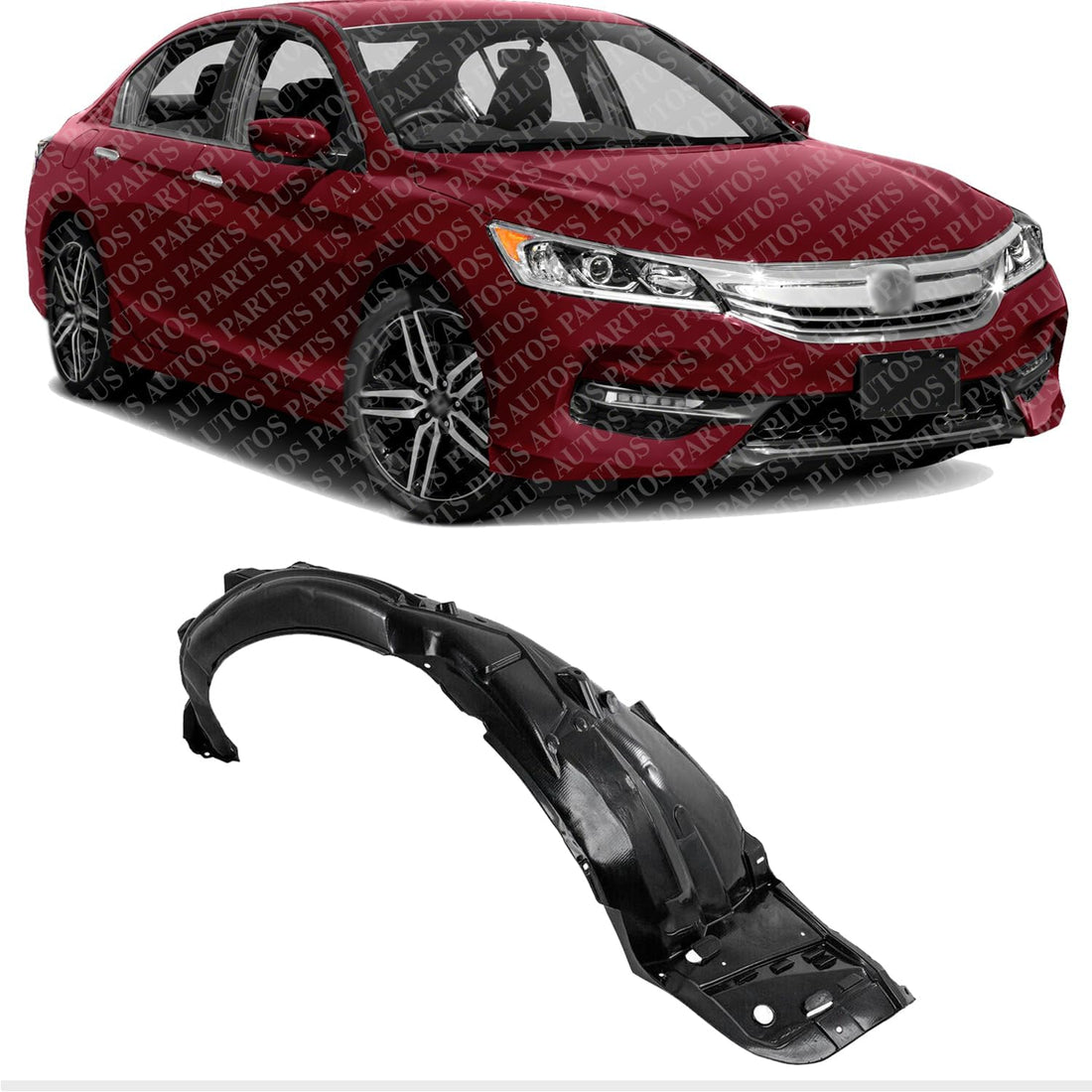 Front Fender Liner Right Passenger Side Direct Replacement Compatible With 2016-2017 Honda Accord HO1249157 74100T2AA01