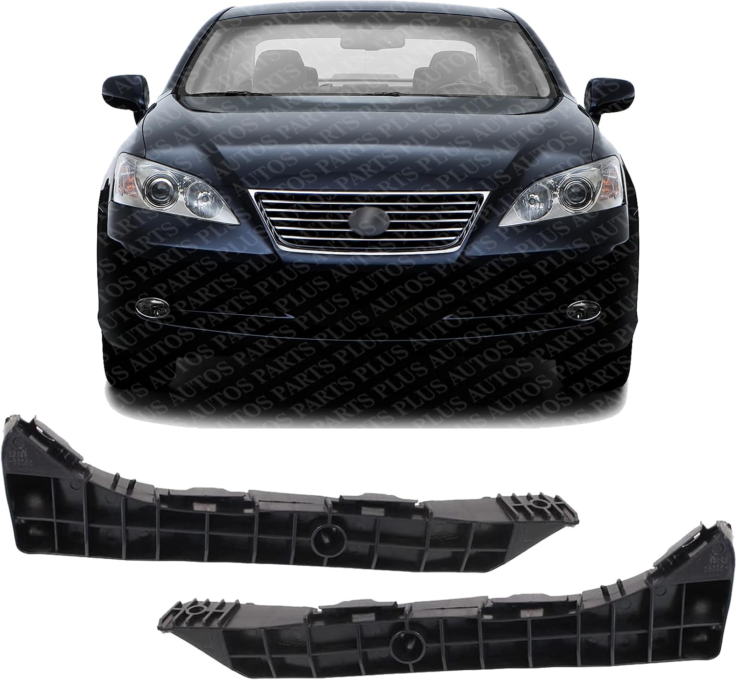 Set Of 2 Front Bumper Stay Bracket Plastic Right Passenger & Left Driver Side Direct Replacement Compatible With 2007-2012 Lexus ES350 LX1043107 LX1042107 5214533050 5214633050