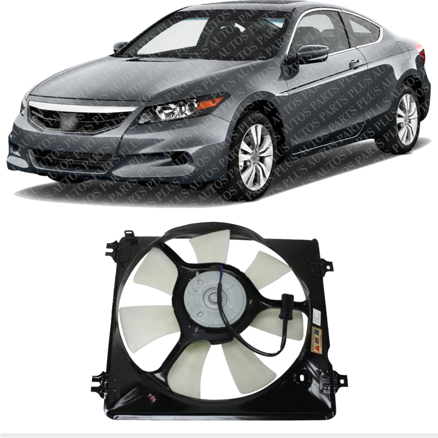 A/C Condenser Cooling Fan Assembly Right Passenger Side Direct Replacement Compatible with 2008-2012 Honda Accord / 2013-2015 Acura RDX HO3113127 38616R70A01-PFM