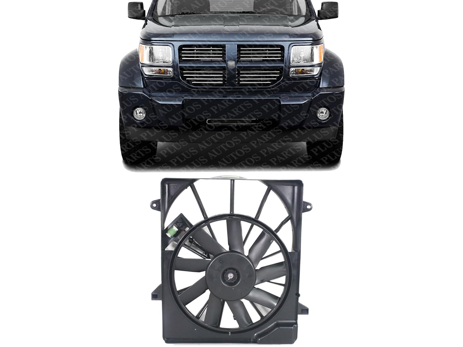 Front Radiator Fan Shroud Assembly Direct Replacement Compatible with 2007-2011 Dodge Nitro CH3115153 68003974AB