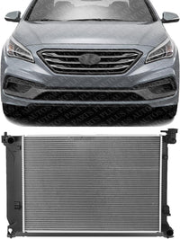 Front Radiator Aluminum Core Direct Replacement Compatible With 2015-2019 Hyundai Sonata HY3010194 25310C2000