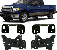 Front Bumper Set Of 4 Bracket Left Driver & Right Passenger Side Direct Replacement Compatible With 2009-2014 Ford F-150 FO1066180 FO1067180 FO1066177 FO1067177 9L3Z5D058AA