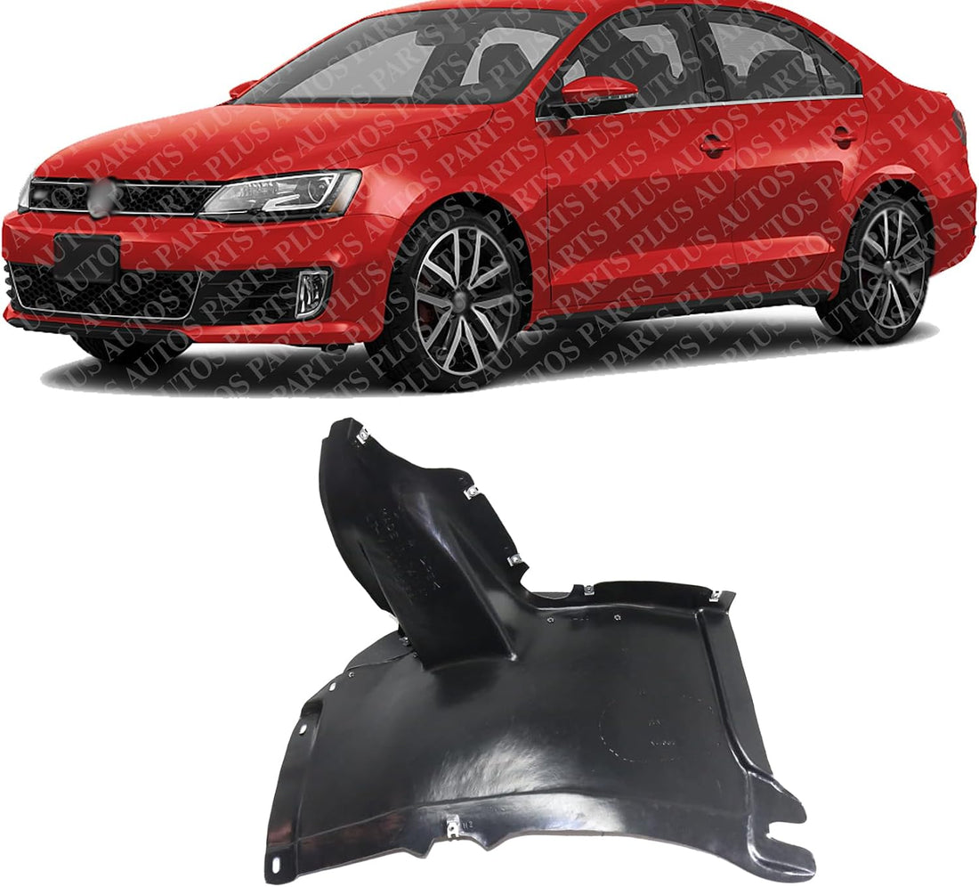 Front Fender Liner Right Passenger Side Direct Replacement Compatible With 2010-2014 Volkswagen Golf/Jetta VW1248133 1K9805911