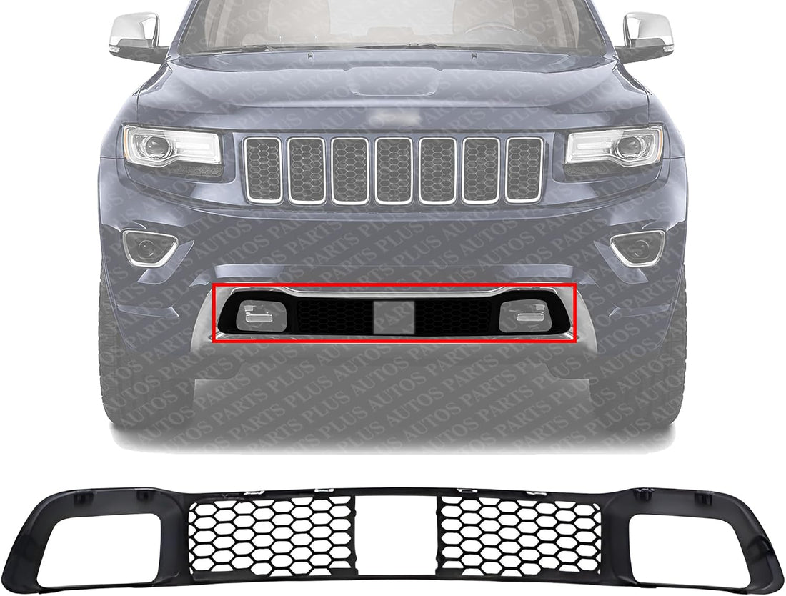 Front Bumper Lower Grille Textured Gray Direct Replacement Compatible With 2014-2016 Jeep Grand Cherokee CH1036124 68143102AC