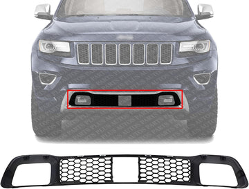 Front Bumper Lower Grille Textured Gray Direct Replacement Compatible With 2014-2016 Jeep Grand Cherokee CH1036124 68143102AC