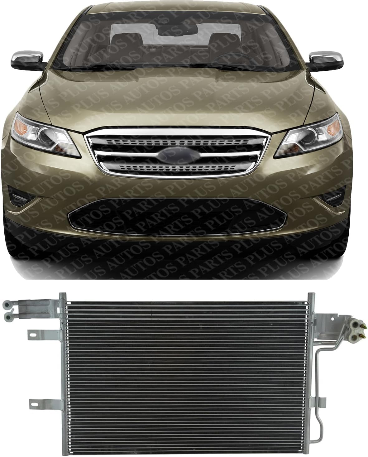 Front A/C Condenser Aluminum Core Direct Replacement Compatible With 2008-2012 Ford Taurus / 2009-12 FLEX/MKS / 2010-2012 MKT FO3030216 BG1Z19712A