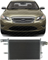 Front A/C Condenser Aluminum Core Direct Replacement Compatible With 2008-2012 Ford Taurus / 2009-12 FLEX/MKS / 2010-2012 MKT FO3030216 BG1Z19712A