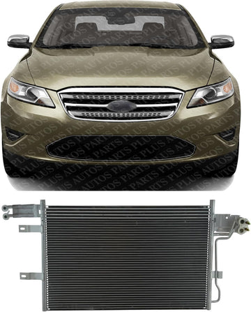 Front A/C Condenser Aluminum Core Direct Replacement Compatible With 2008-2012 Ford Taurus / 2009-12 FLEX/MKS / 2010-2012 MKT FO3030216 BG1Z19712A