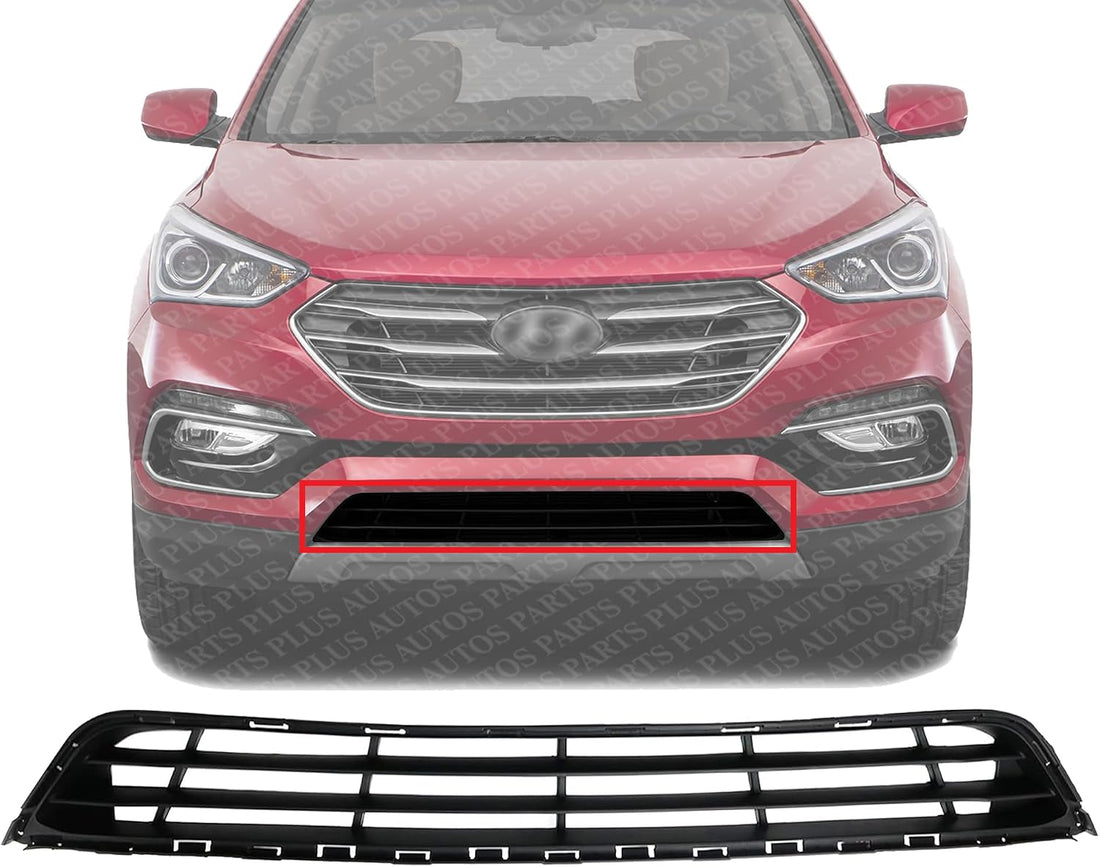 Front Bumper Lower Grille Air Intake Textured Dark Gray Direct Replacement Compatible With 2017-2018 Hyundai Santa Fe Sport HY1036138 865604Z500