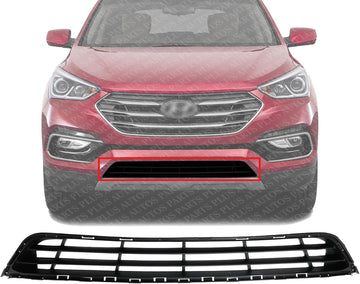 Front Bumper Lower Grille Air Intake Textured Dark Gray Direct Replacement Compatible With 2017-2018 Hyundai Santa Fe Sport HY1036138 865604Z500