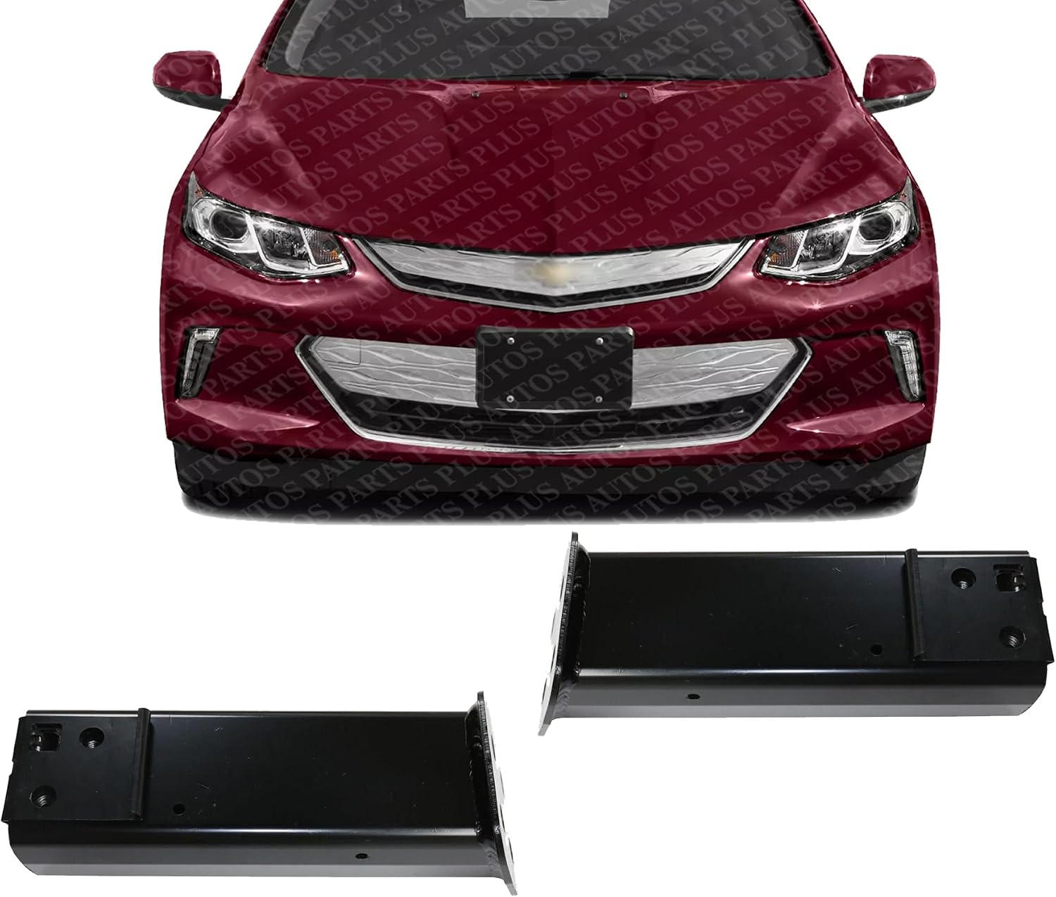 Set of 2 Front Bumper Bracket Left Driver & Right Passenger Side Direct Replacement Compatible with 2016-2019 Chevrolet Volt GM1067205 GM1066205 23200210 23200211