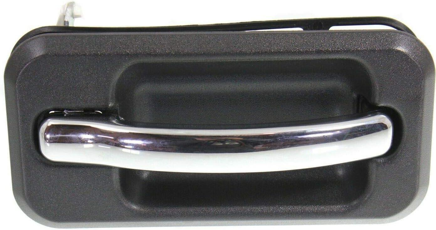 Rear Door Handle Black Bezel with Chrome Lever Left Driver Side Direct Replacement Compatible with 2003-2009 Hummer H2 HU1520101 25845864