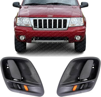Set of 2 Front Or Rear Interior Door Handle Left Driver Side Direct Replacement Compatible with 1999-2004 Jeep Grand Cherokee CH1353131 CH1352131 5FX721AZAC 5FX731AZAC