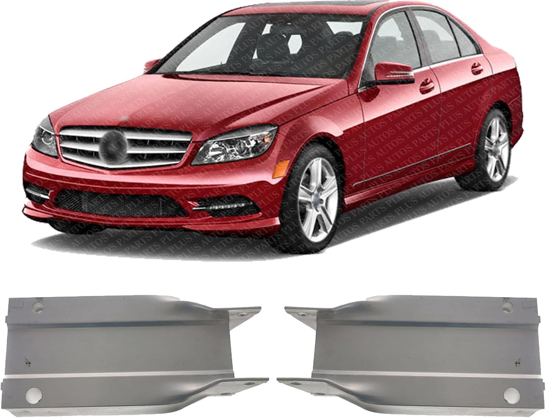Set Of 2 Front Bumper Crossmember Reinforcement Bracket Aluminum Left Driver & Right Passenger Side Direct Replacement Compatible With 2008-2015 Mercedes Benz C-Class MB1073101