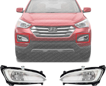 Set Of 2 Front Fog Light Assembly Right passenger & Left Driver Side Direct Replacement Compatible With 2013-2016 Hyundai Santa Fe Sport HY2593141 HY2592141 922024Z000 922014Z000