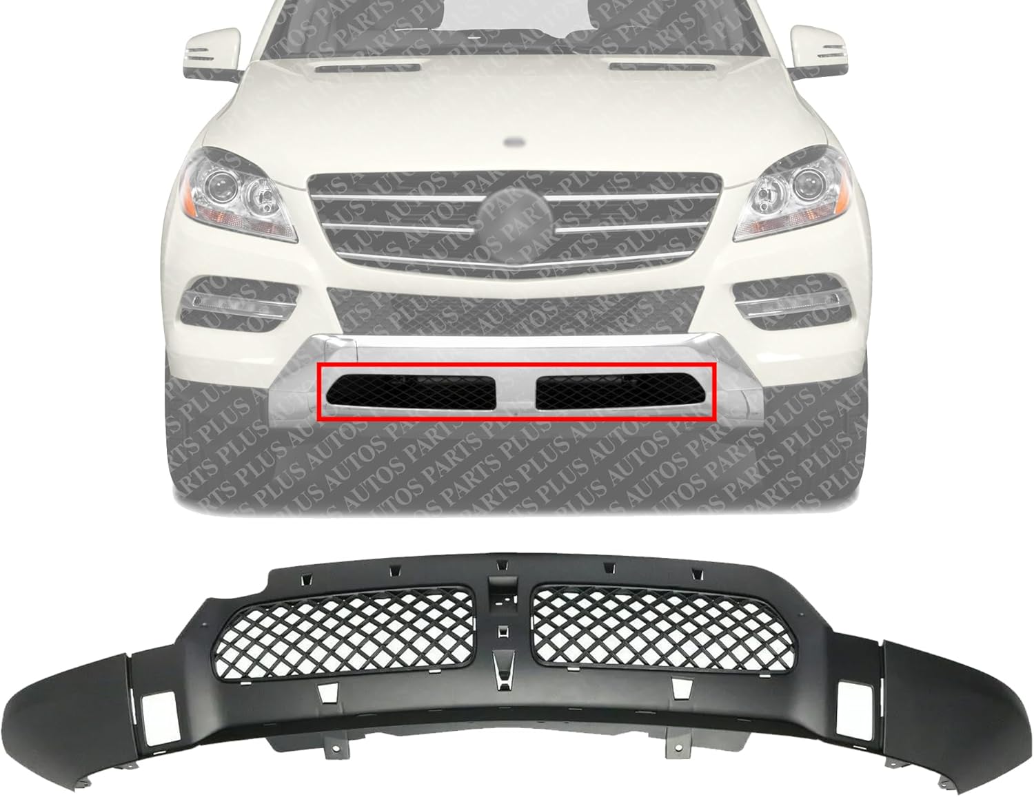 Front Lower Valance Primed Direct Replacement Compatible with 2012-2015 Mercedes Benz ML250 / ML350 MB1095109 1668857025