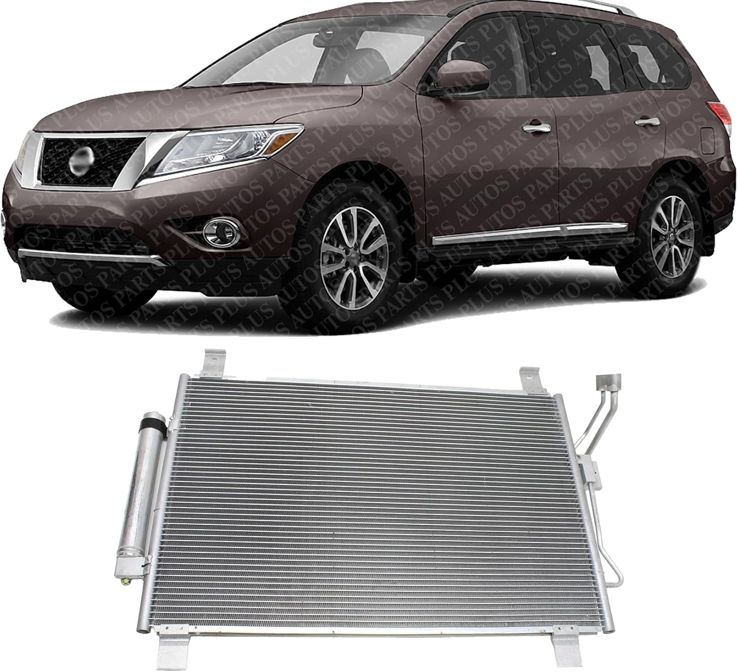 Front A/C Condenser Assembly Aluminum Core Direct Replacement Compatible With 2013-2020 Nissan Pathfinder / 2014-2020 Infiniti QX60 NI3030172 921009PS0A 921003JA0E
