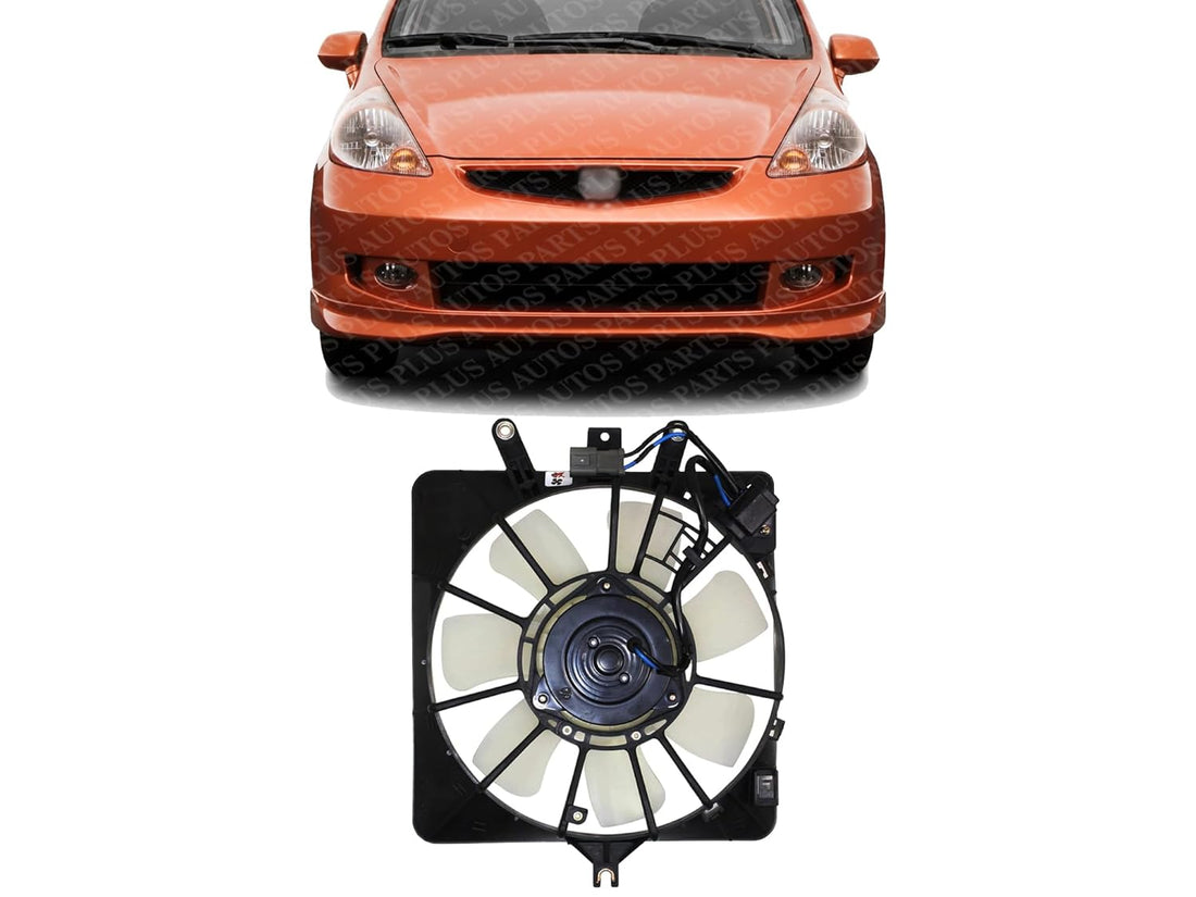 Front A/C Condenser Single Fan Assembly Direct Replacement Compatible with 2007-2008 Honda Fit HO3120100 38611PWAJ01 38615RMEA01 38616PWAJ01