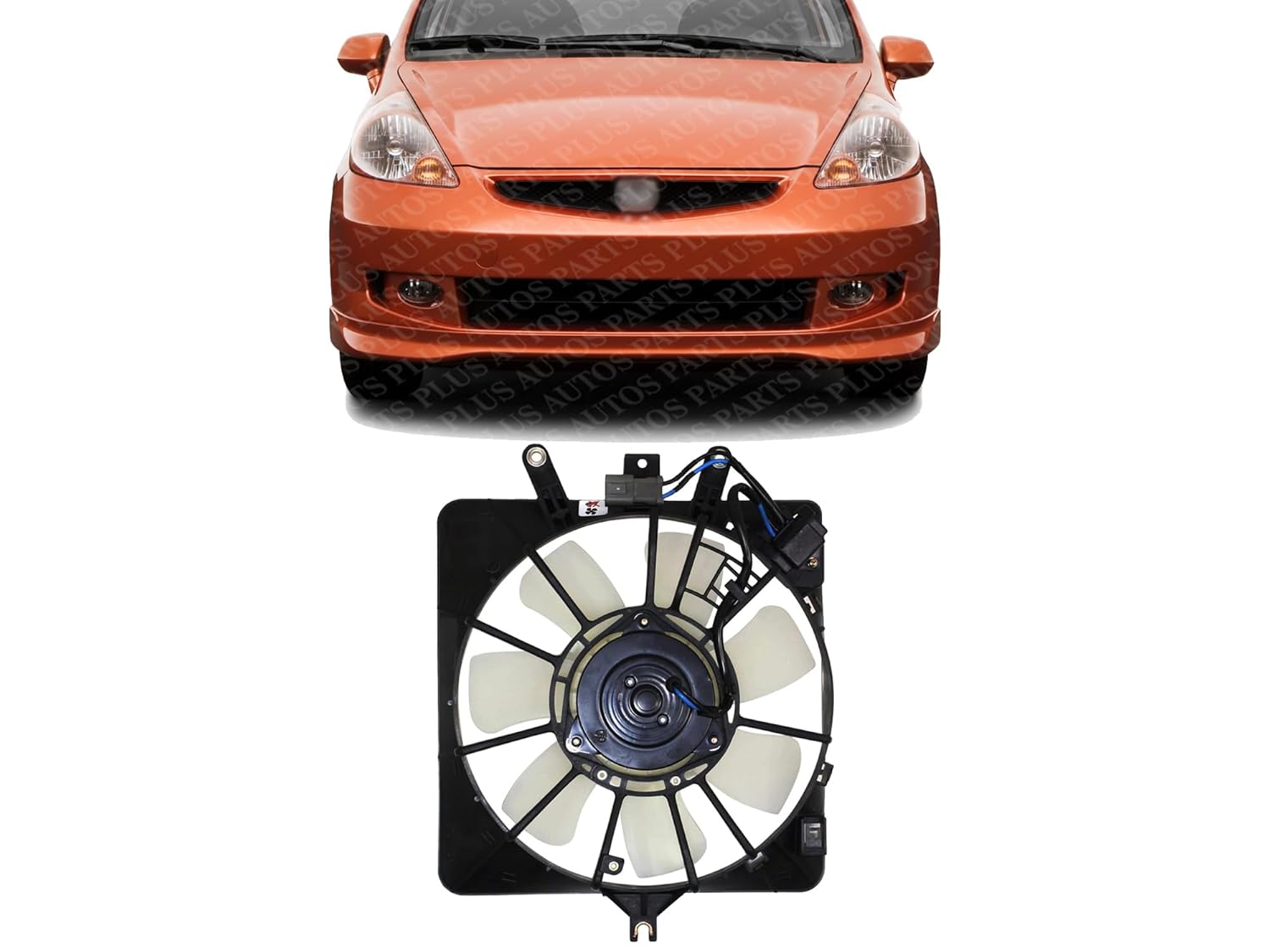 Front A/C Condenser Single Fan Assembly Direct Replacement Compatible with 2007-2008 Honda Fit HO3120100 38611PWAJ01 38615RMEA01 38616PWAJ01