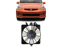 Front A/C Condenser Single Fan Assembly Direct Replacement Compatible with 2007-2008 Honda Fit HO3120100 38611PWAJ01 38615RMEA01 38616PWAJ01