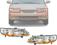 Set Of 2 Front Headlight Lens And Housing Right Passenger & Left Driver Side Direct Replacement Compatible With 1998-2000 Honda Accord HO2503111 HO2502111 33101S84A01 33151S84A01