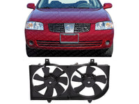 Front Radiator Cooling Fan Assembly with Air Conditioning Direct Replacement Compatible with 2002-2006 Nissan Sentra NI3115123 214814Z320