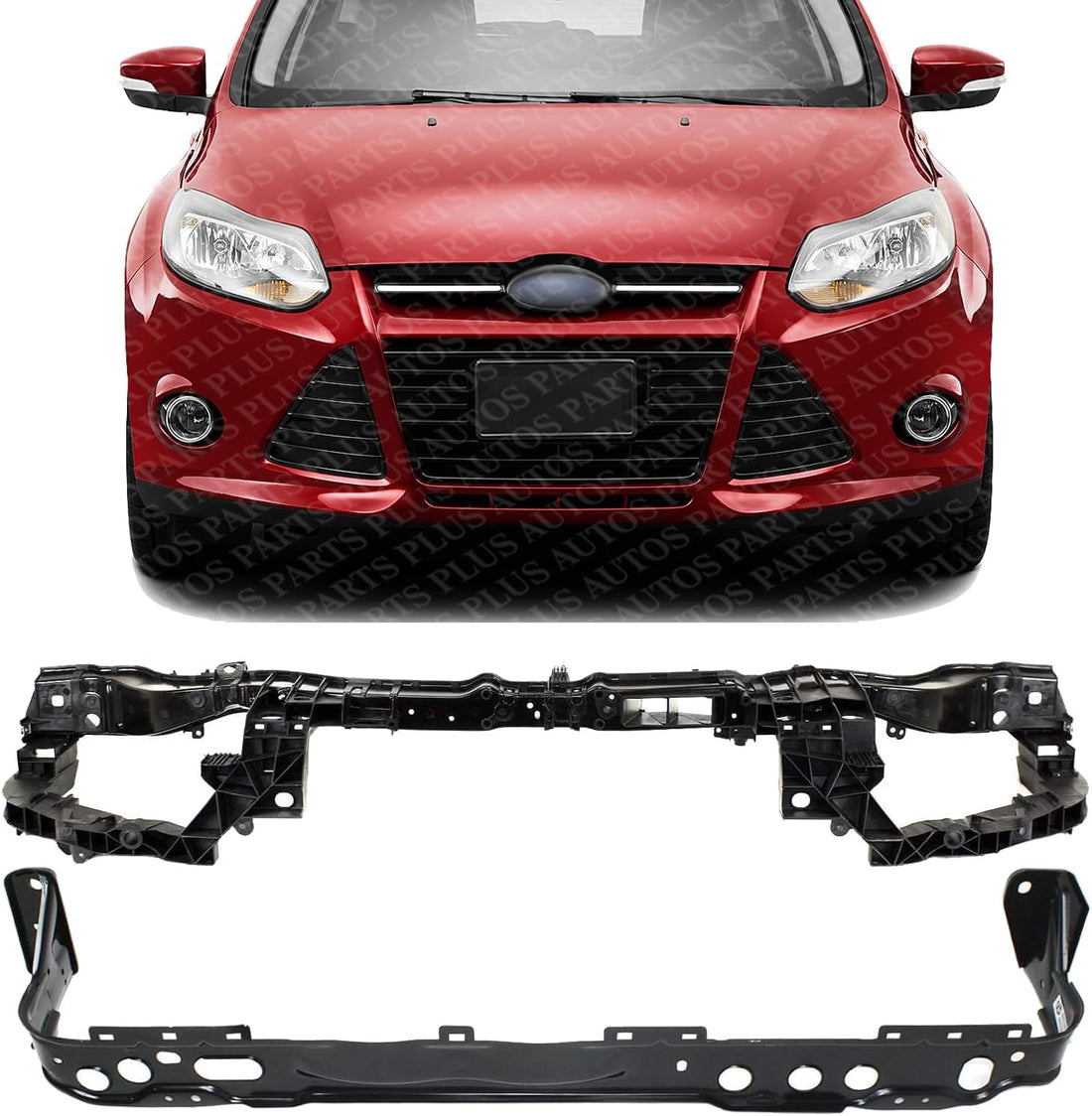 Front Radiator Support Lower Crossmember & Upper Tie Bar Steel Direct Replacement Compatible With 2012-2018 Ford Focus FO1225220 FO1225214 8V6Z16138B CM5Z8A284A