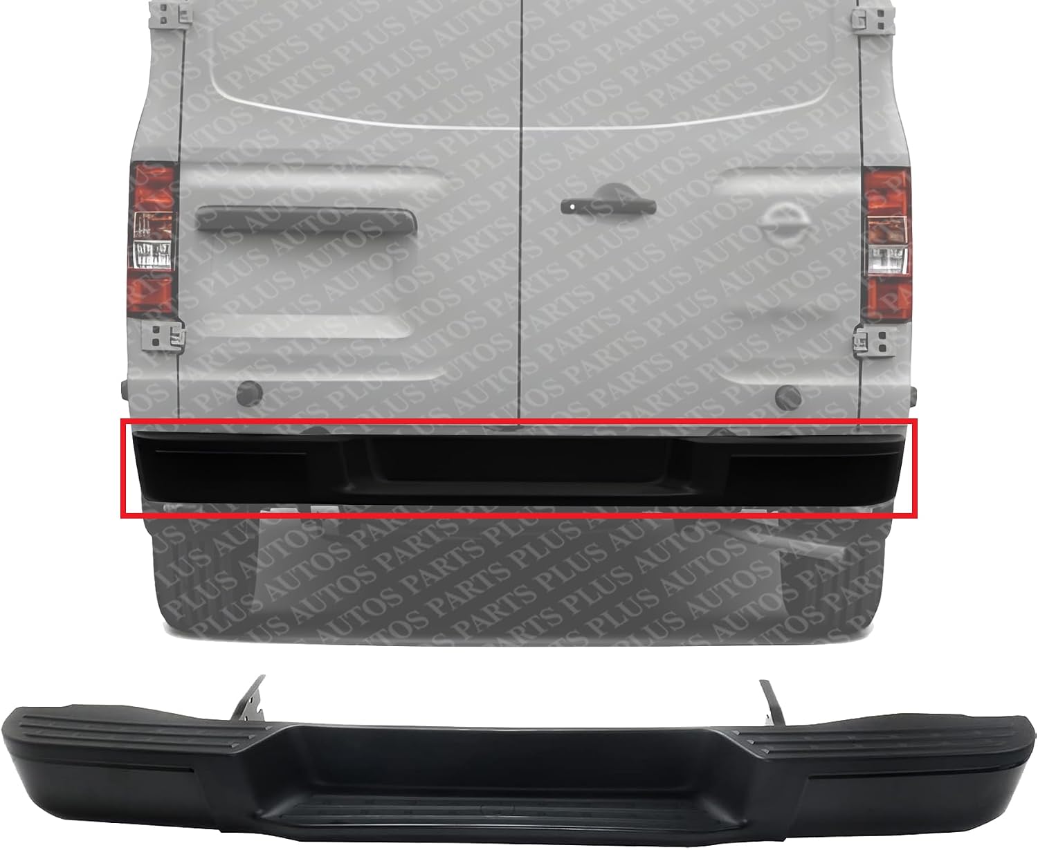 Step Bumper Face Bar Primed Steel Direct Replacement Compatible With 2012-2021 Nissan NV Series Full Size Van NI1102166 850101PA0A